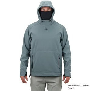 Custom <b>Men</b> Softshell Fishing Hoodie Windproof Fleece Lined Performance <b>Pullover</b> With Face Mask Zip Pockets Outdoor Jacket - Product Image 1