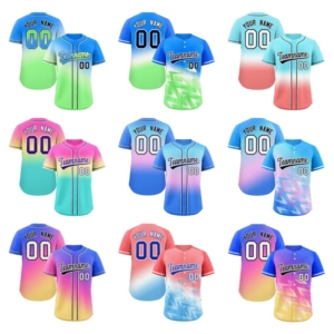 Index Apparel Custom <b>Baseball</b> Jersey Unisex Adult Short Sleeve Sublimated Gradient Color Moisture Wicking Team Name Number - Product Image 6
