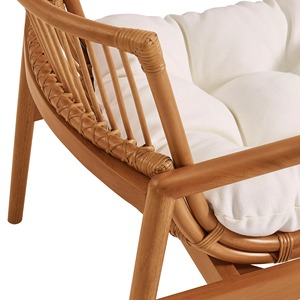Nuevo Diseño de Silla Chaise Longue de Madera de Teca Combinada con Cuerda Natural, Juego de Muebles para Sala de Estar - Niki - Product Image 3