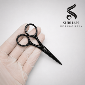 Ciseaux de barbier professionnels pour la coiffure, en acier inoxydable, manuels, 5,5 pouces, pour la mise en valeur des couleurs noires. - Product Image 5