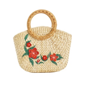 กระเป๋าถือผักตบชวาแฮนด์เมดสไตล์วินเทจ - Product Image 1