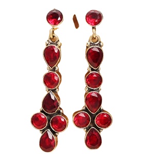 Pendientes Colgantes de Latón Oxidado con Bisel de Plata Antigua, Estilo Bohemia, Joyería de Moda para Fiesta para Mujer - Product Image 1