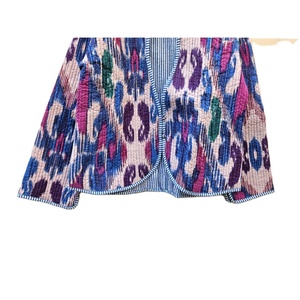 Indian Handmade Vintage Cotton Regular <b>Jacket</b> <b>Women</b> Eket Printed Quilted <b>Summer</b> Outwear Stripe <b>Lightweight</b> Comfortable Fit - Product Image 5