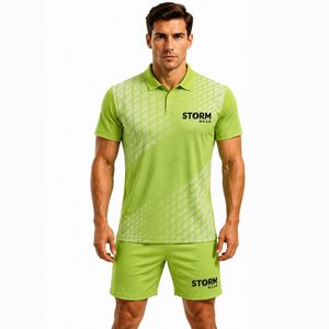 Nouvelle conception, uniforme de tennis pour hommes adultes, 100% polyester respirant, logo sur le devant, haute qualité, taille plus, durable, kit de tennis personnalisé pour hommes - Product Image 5