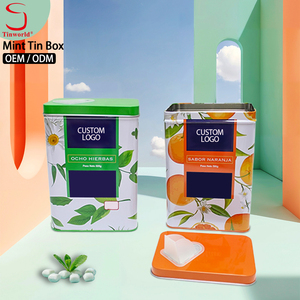 Fabrikneues Design mit offener Metall dose Benutzer definierte leere Minz dosen Lebensmittel qualität Candy <span class=keywords><strong>Mint</strong></span> Verpackung Geschenk <span class=keywords><strong>box</strong></span> - Product Image 1
