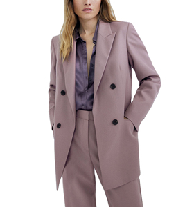 Dernier Style – Ensemble tailleur pantalon et blazer croisé en polyester mélangé pour femme – Tenue de travail formelle et professionnelle - Product Image 5