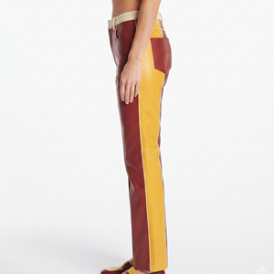 Custom Design Women Genuine Leather Pants Female Pockets Leather <b>Trousers</b> Ladies Slim Fit Leather Pants - Product Image 3