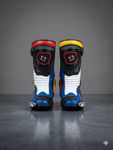 Bottes de moto pour homme et femme, mi-mollet, en PU, fermeture éclair, résistantes à l'abrasion, semelle en caoutchouc, couleur unie, style motard - Product Image 6