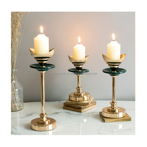 เชิงเทียนโลหะสำหรับตกแต่งบ้านดีไซน์ใหม่เชิงเทียนอลูมิเนียมทำด้วยมือขาตั้งเสาเงิน - Product Image 3