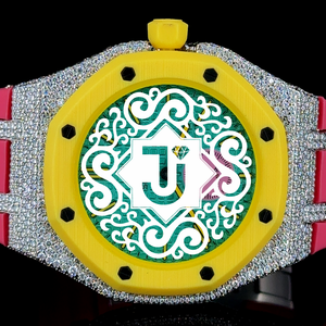 นาฬิกาข้อมือควอตซ์ทรงแปดเหลี่ยมสีชมพูสำหรับผู้หญิง รุ่น Luxe ตัวเรือนทองเหลือง ประดับขอบหน้าปัดด้วยคริสตัล พร้อมตัวล็อคแบบหัวเข็มขัด สายขนาด 20 มม. - Product Image 3