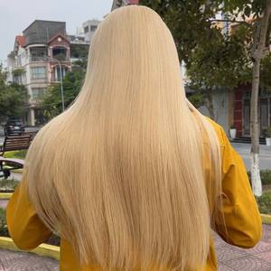 วิกผมแท้แบบตรงสีบลอนด์ 613 ขนาด 13x4 ความหนาแน่น 180% พร้อมเชือกผูกแบบใสและผมต่อแบบแท้ ขายส่ง - Product Image 3