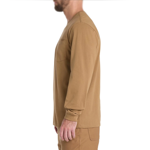 เสื้อยืดแขนยาวคอกลมผู้ชาย มีกระเป๋าหน้าอก สีพื้น ผ้าเจอร์ซีย์คอตตอน 100% ทรงปกติ สไตล์ลำลอง ใส่ได้ทุกวัน เหมาะกับฤดูใบไม้ร่วง - Product Image 3