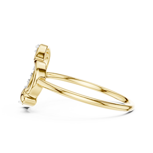 Bague d'anniversaire minimaliste en or massif 14K plaqué rhodium avec diamant de laboratoire taille brillant en forme de cœur, couleur DEF, pureté VVS - Product Image 5