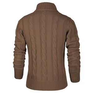 Cárdigan de Punto Marrón para Hombre, Manga Larga, Cierre de Botones, Color Sólido, Corte Regular, Suéter de Invierno 100% Acrílico - Product Image 2