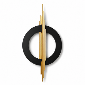 <b>Geometric</b> <b>Wall</b> <b>Art</b> Black Gold Aluminium 3D Sculptural Accent for Living Room Bedroom Home Decor - Product Image 1