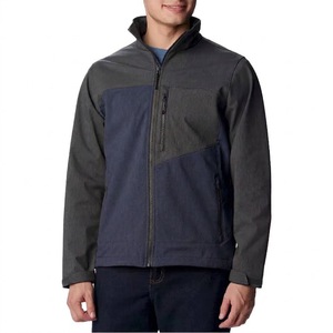 Chaqueta Softshell Personalizada para Hombre, Cuello Alto, Cierre de Cremallera, Impermeable, Reversible, Cortavientos, Transpirable, Diseño de Bloques de Color, para Actividades al Aire Libre - Product Image 1