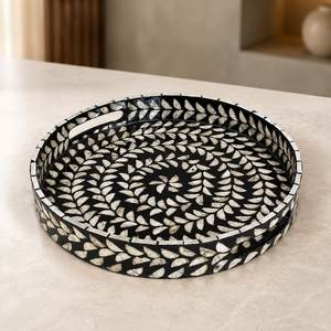 Indian Supplier's Home Use Decorative Wood Acrylic Resin and Pearl <b>Tray</b> Bone Inlay Serving and Storage <b>Trays</b> - Product Image 6