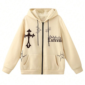 Sudadera con Capucha Personalizada, Gruesa y Cálida para Invierno |   Tela de Felpa Francesa de Poliéster/Algodón, Estilo Urbano con Hombros Caídos, Nuevo Estilo - Product Image 1