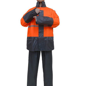 Polyester100 Waterproof Raincoat Hooded Rainwear Heavy Rain <b>Workout</b> Two Pieces Pvc Polyester Breathable Rain Suit - Product Image 3