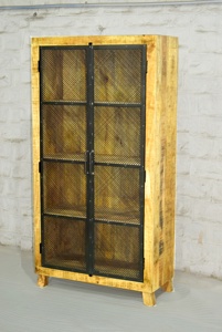 Écologique Élégant Industriel Vintage Fer Bois Porte En Verre Cuisine Almirah Tiroir Coffre Décor À La Maison Indien Affichage Marchandises - Product Image 4