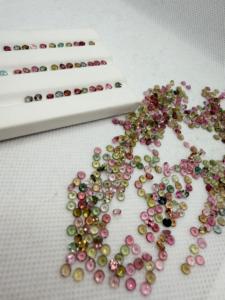 Turmalinas Multicolores Naturales de la Mejor Calidad, 3-3.5mm, Facetadas, Corte Brillante Redondo para Pulseras, Patrones Ovalados en Oferta - Product Image 6