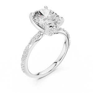 Oval Cut Diamond Engagement <b>Ring</b> <b>Split</b> Shank Pave Gold <b>Ring</b> Luxury Bridal Jewelry - Product Image 5