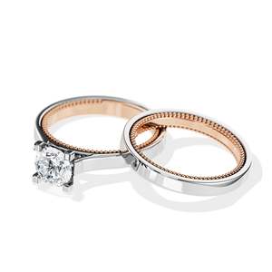 แหวนหมั้นเพชรทรงกลมเจียระไนแบบบริลเลียนท์ชุบทอง 14K สำหรับผู้หญิง สไตล์คลาสสิก รับรองโดย IGI - Product Image 3