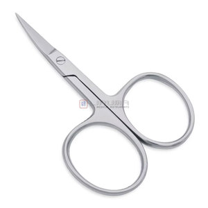 Tijeras de Manicura y Pedicura de Acero Inoxidable Ultrafinas y Curvadas, Acabado Espejo, Estilo Ruso, Precisión Superior para el Cuidado de las Cutículas - Product Image 1