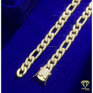 Collier chaîne gourmette cubaine en argent sterling 925 avec diamants de laboratoire et détails givrés pour hommes, style Hip Hop, vente en gros de bijoux - Product Image 4