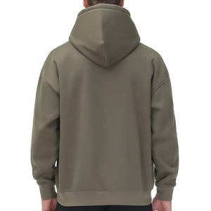 Sweat-shirt à capuche vert olive pour homme, coupe classique, couleur unie, coton French Terry, pull décontracté avec poche avant, vêtement d'automne - Product Image 3