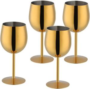 Gobelet à vin en laiton plaqué or, calice vintage gravé, coupe à pied de luxe pour mariage, bar, décoration intérieure - Product Image 5