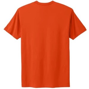 Camiseta de Manga Corta para Hombre, Color Naranja Sólido, 100% Algodón, Corte Regular, Cuello Redondo, Estilo Casual, Tejido de Punto, Tinte Liso, Diseño Personalizado - Product Image 2