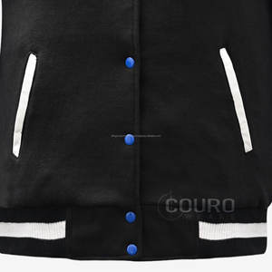 Veste universitaire réversible en cuir véritable et laine de haute qualité, col montant, personnalisable, best-seller pour hommes et femmes - Product Image 3