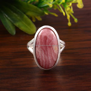 925 Sterling Silver Pink Rhodochrosite Mens <b>Ring</b> for Engagement & Party Christmas Gift for Dad or <b>Mum</b> - Product Image 5