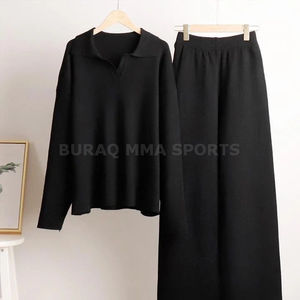 Ensemble de salon rayé 2 pièces pour femmes, haut à manches longues boutonné et pantalon à cordon de serrage - Product Image 5