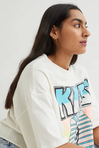 เสื้อยืดคอกลมสีดำล้วนผ้าฝ้ายแบบครอปท็อปสำหรับผู้หญิง รุ่นพื้นฐาน ปี 2026 ผลิตตามสั่ง - Product Image 2