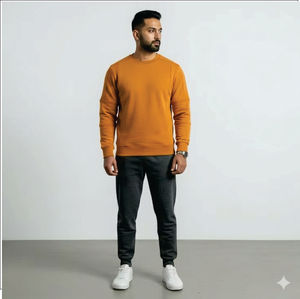 เสื้อสเวตเชิ้ตคอกลมคุณภาพสูง ผ้าฝ้าย 100% สกรีนโลโก้ได้ แขนยาว กันน้ำ ระบายอากาศดี สไตล์ลำลองทันสมัย สำหรับผู้ชาย - Product Image 1