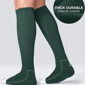 Wholesale <b>Knee</b> <b>High</b> Socks Solid Green 100% Cotton Breathable Knitted Soccer Baseball Softball Sports Summer Customize Adults - Product Image 3