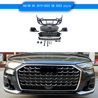 A8 D5 Pre-Facelift (2019-2022) S8 Parachoques delantero de nuevo estilo con actualización de parrilla Kit de conversión de parachoques de parrilla delantera a estilo S8