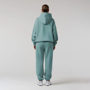 Ensemble pantalon et sweat à capuche oversize pour femme, couleur unie, 100 % coton, écologique, longueur intégrale, imprimé délavé à l'acide - Product Image 3