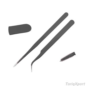 แหนบดึงขนตาสแตนเลสแบบมืออาชีพ ปลายเรียบ ใช้งานง่าย สำหรับร้านเสริมสวย - Product Image 2