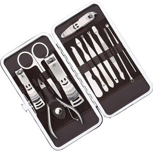 <b>Professional</b> 12 in 1 Stainless Steel <b>Nail</b> <b>Kit</b> Manicure Tools Set with Case Portable for Adults Classic Style - Product Image 3