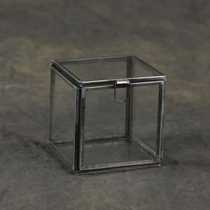 Antique Brass And Glass Jewellery <b>Box</b> In Square Shape - Product Image 3
