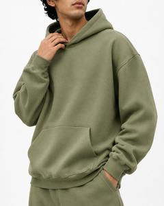 Sweat-shirt à capuche oversize pour homme en molleton 100% coton, coupe ample, poche avant, décontracté, pour l'hiver, écologique, ODM - Product Image 3