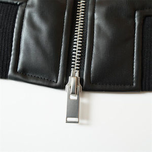 High Quality Winter Stylish Smooth Waterproof <b>Men's</b> Solid Color Double Zipper Crop Faux PU Leather <b>Jacket</b> for <b>Men</b> high quality - Product Image 3