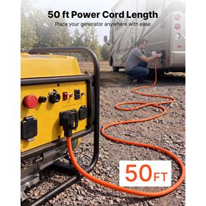 สายไฟเครื่องกำเนิดไฟฟ้า 50 แอมป์ ยาว 50 ฟุต 125/250 โวลต์ สายไฟสำหรับรถบ้าน RV หัวต่อ NEMA 14-50P ถึง SS2-50R แบบล็อคเกลียว สำหรับงานหนัก สายไฟขนาด 6AWG/3 พร้อมหูจับ ได้รับการรับรองมาตรฐาน ETL - Product Image 4