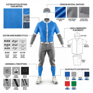 Uniforme de baseball personnalisé pour homme, bleu gris, manches longues, pantalon, jersey respirant, séchage rapide, antibactérien, polyester, toutes saisons, adulte - Product Image 6