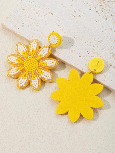 Pendientes de fiesta de boda con bordado a mano de cuentas de semillas de diseño, pendientes de joyería llamativos bordados con cuentas de semillas tribales coloridas - Product Image 3