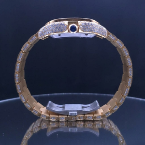 Nuevo y Elegante Reloj de Acero Inoxidable con Incrustaciones de Diamantes Moissanite VVS1, Números Arábigos, Movimiento de Cuarzo, Dos Tonos, Ecológico - Product Image 2