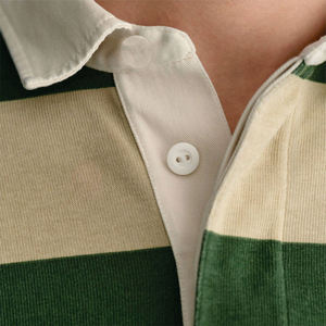 Green Beige Striped Long Sleeve Men's Polo Shirts High Quality Cotton Fabric Turn-Down <b>Collar</b> Knitted Rugby Style Polo Shirts - Product Image 6